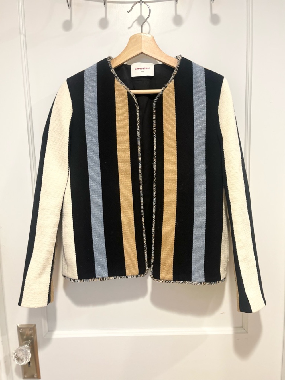 Sandro Striped Tweed Jacket 36 Small 4
